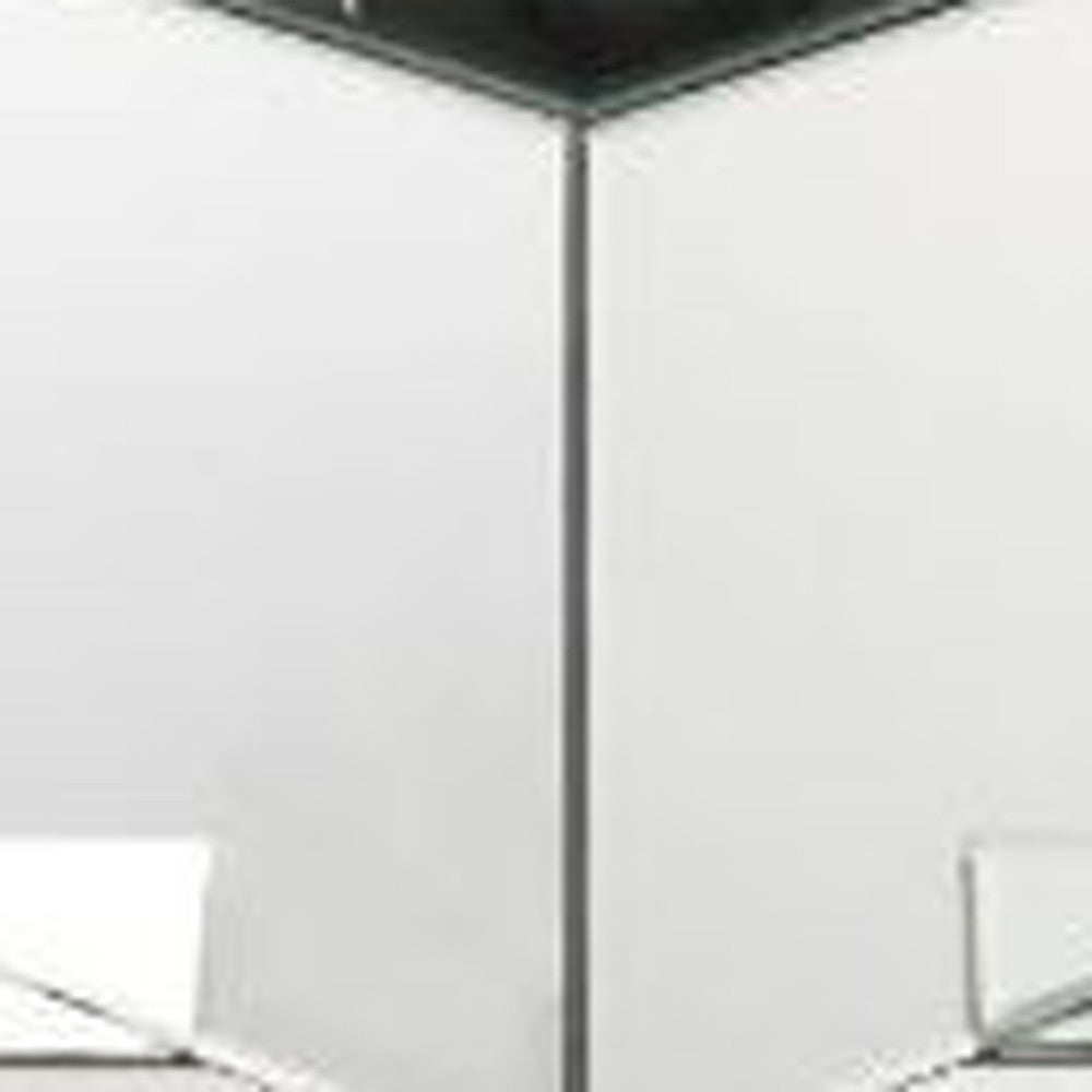 24" Mirrored Contemporary Stacking Square End Table