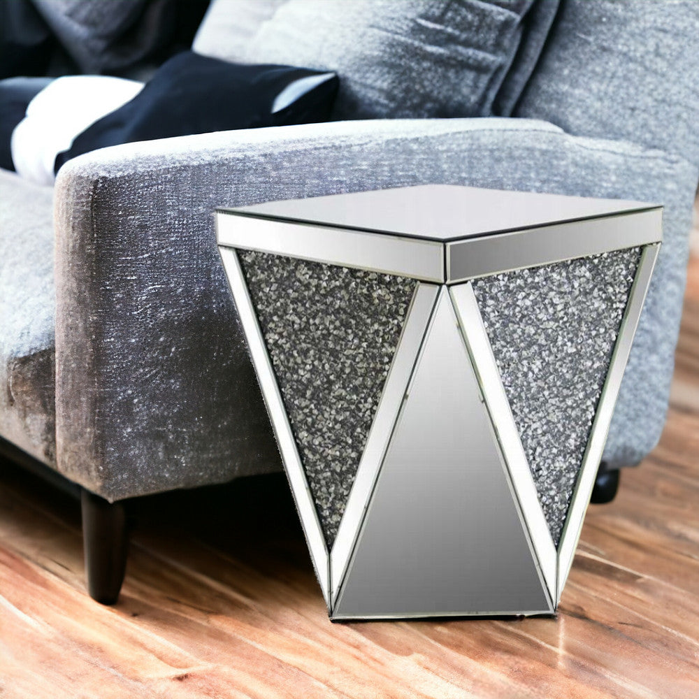 23" Mirrored Square End Table