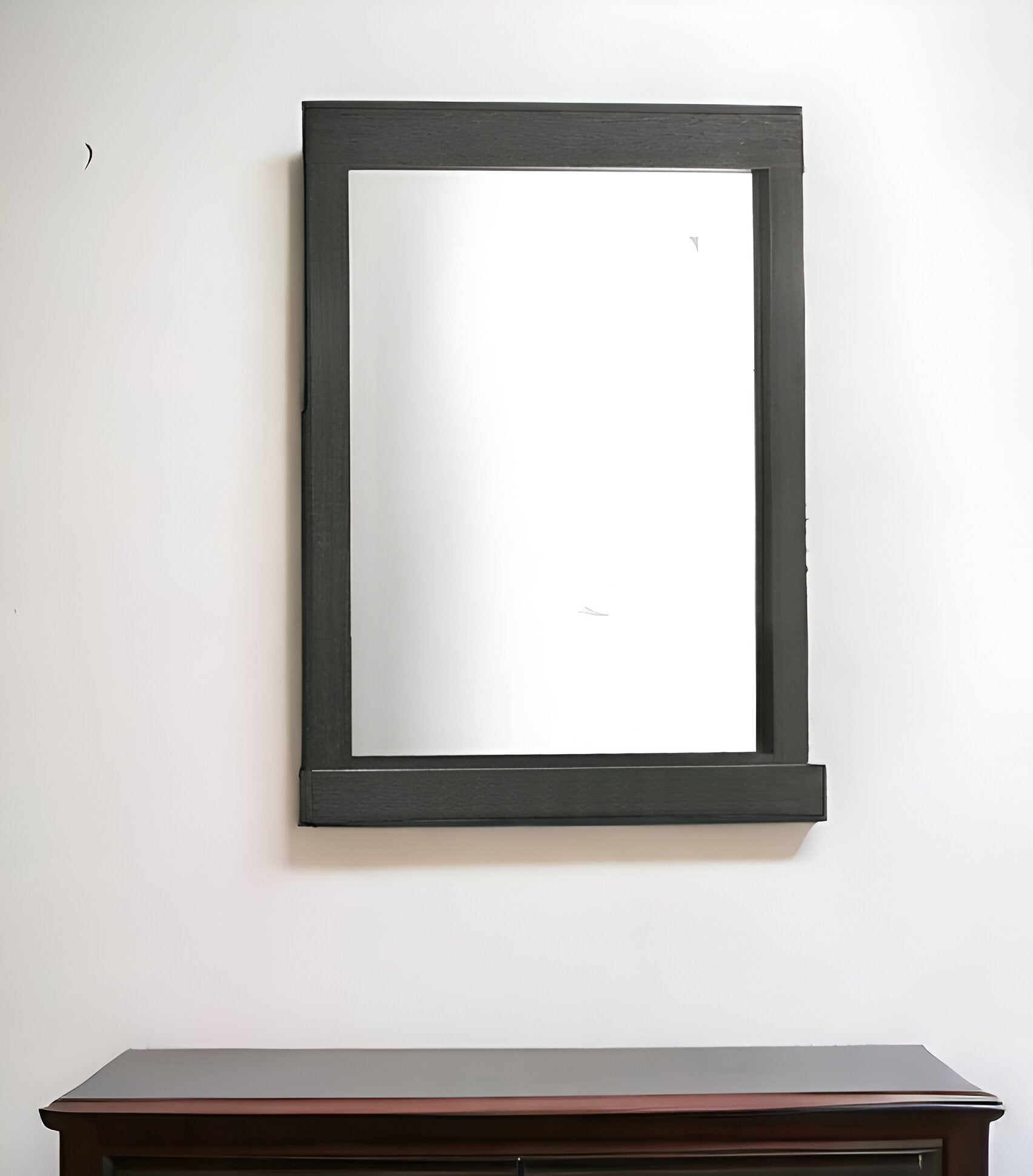 39" Gray Oak Rectangle Dresser Mirror Mounts To Dresser With Frame