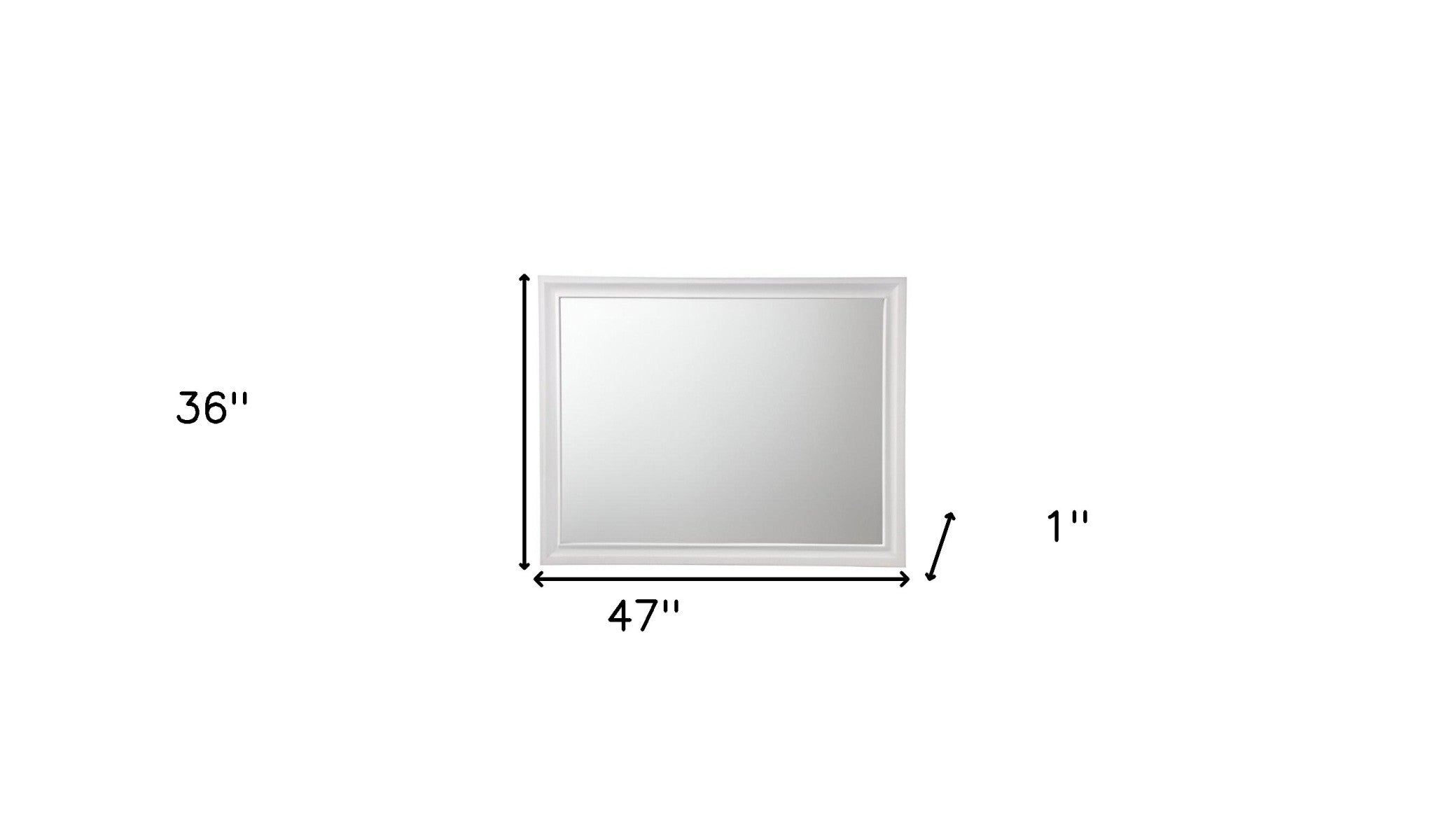 36" White Dresser Mirror