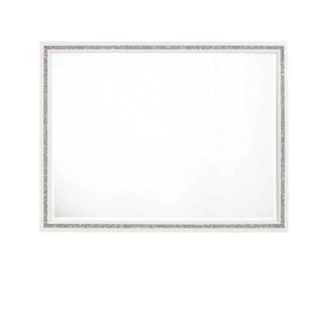 35" White Finish Dresser Mirror