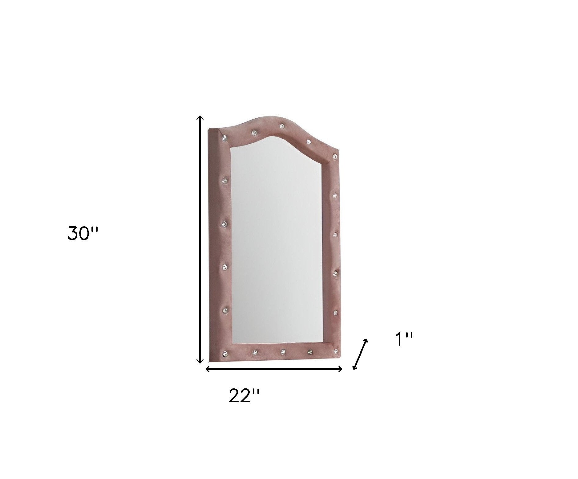 30" Pink Fabric Dresser Mirror