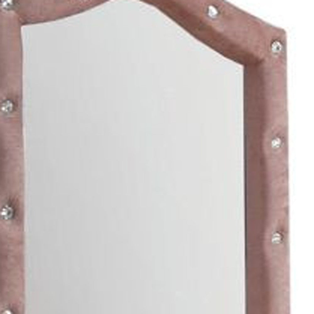 30" Pink Fabric Dresser Mirror