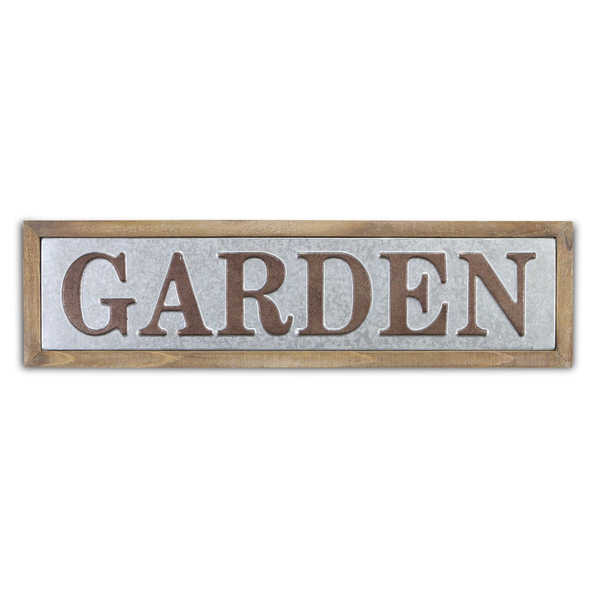 33" Gray and Brown Wood and Metal Garden Wall Decor