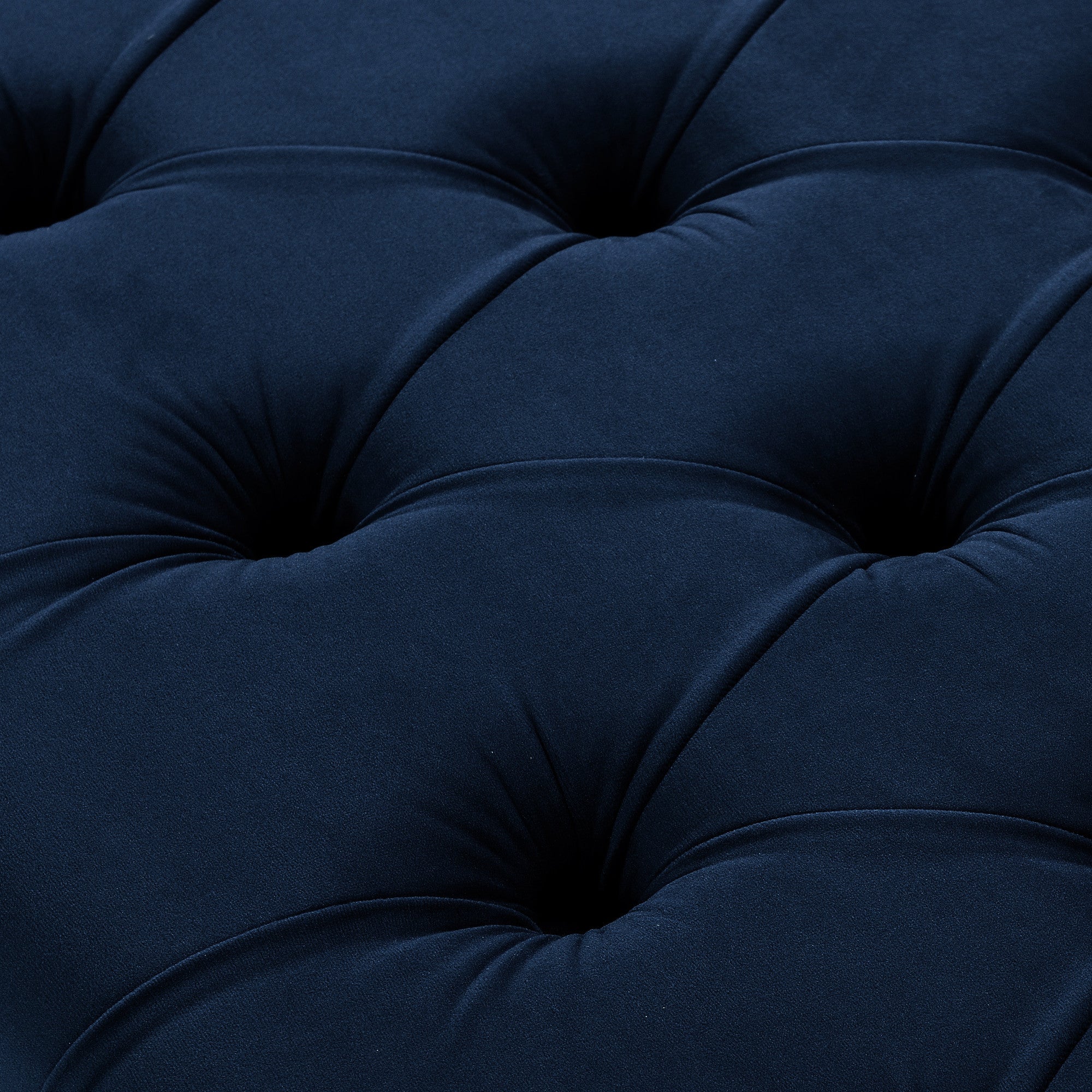 20" Navy Blue Velvet Tufted Ottoman