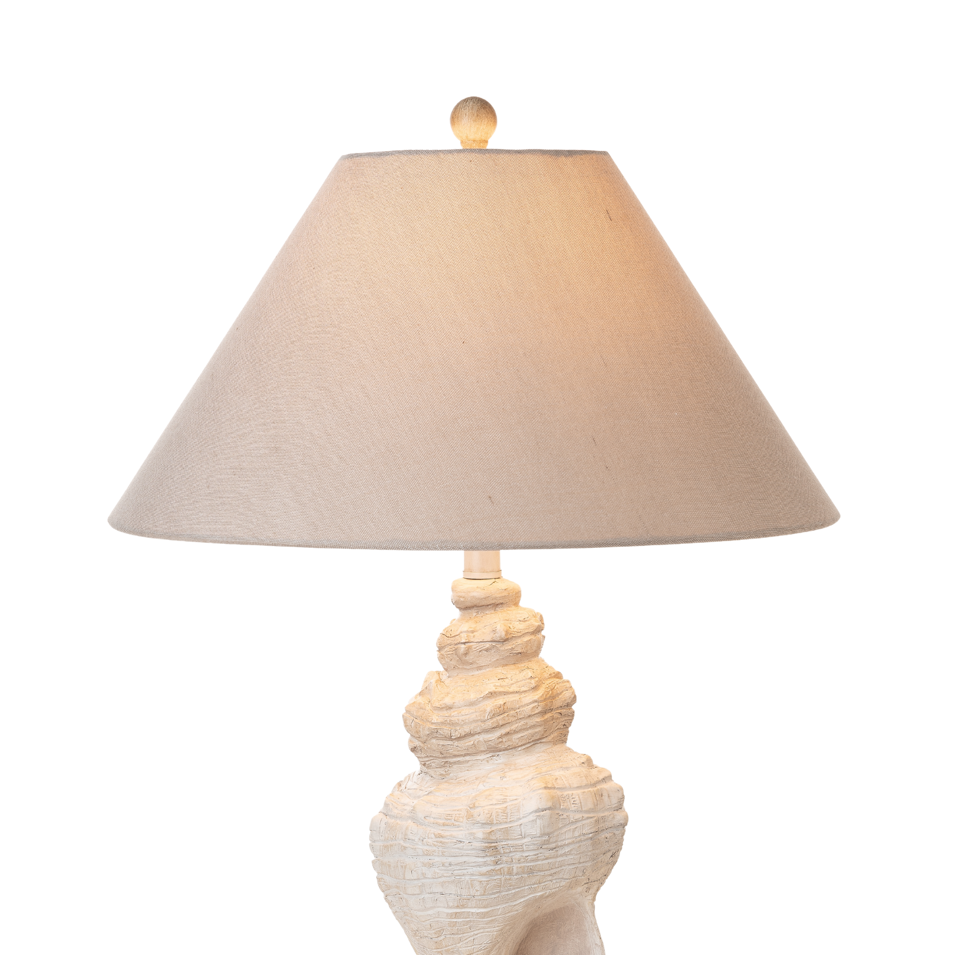 Set of Two 30" Beige and Brown Novelty Table Lamp Coastal With Tan Empire Shade