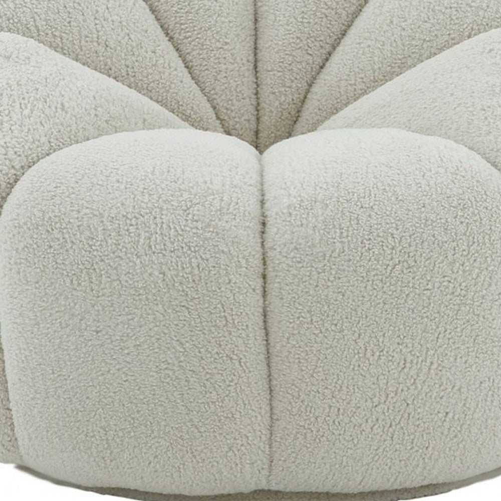 38" White Sherpa Lounge Chair