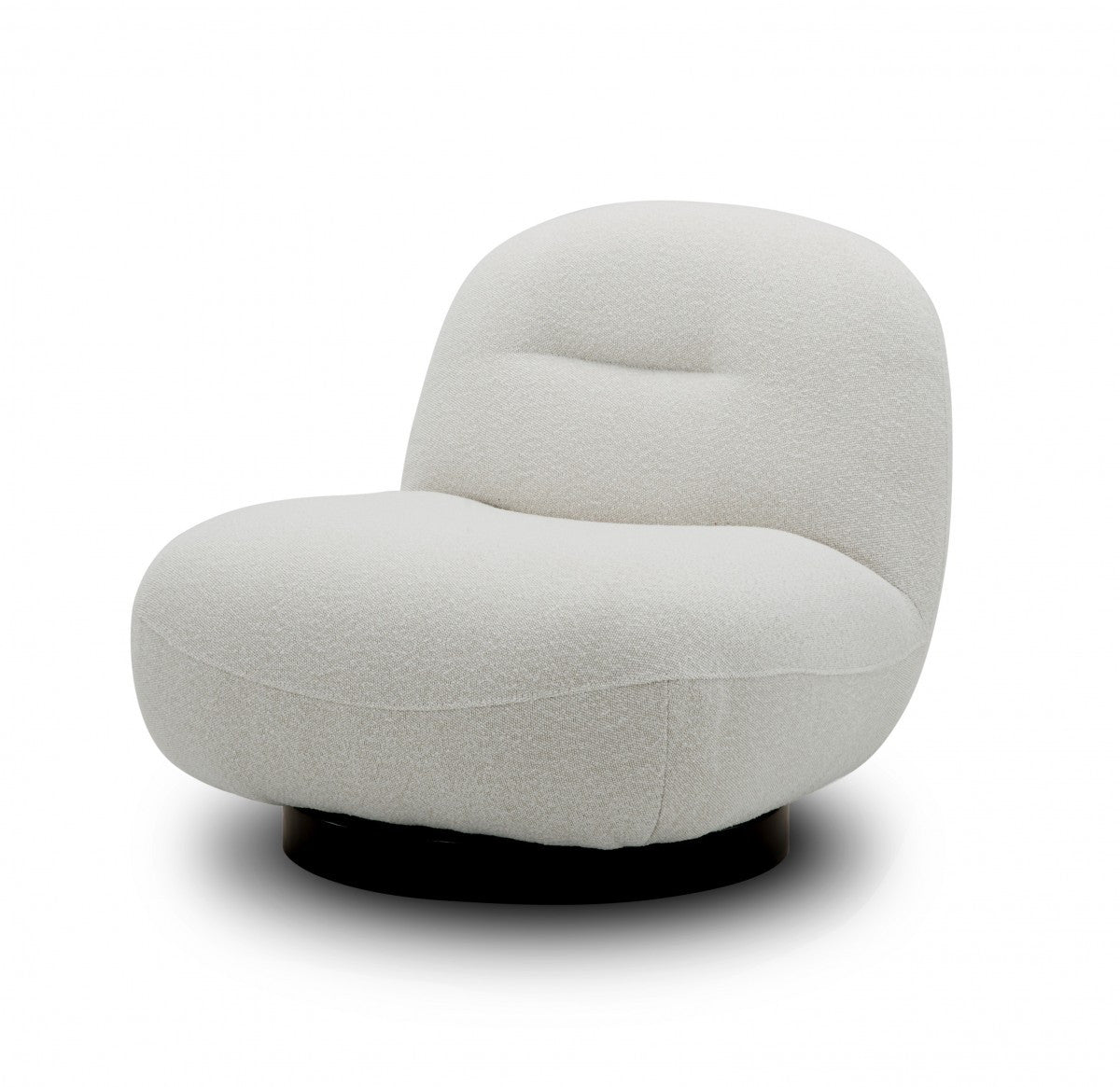 33" Cream Fabric Swivel Lounge Chair