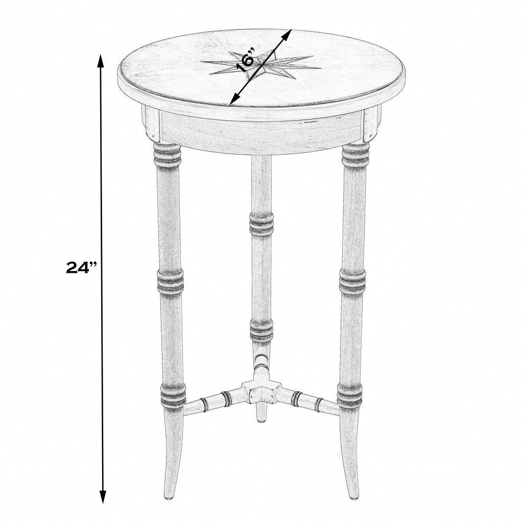 24" Beige Manufactured Wood Round End Table