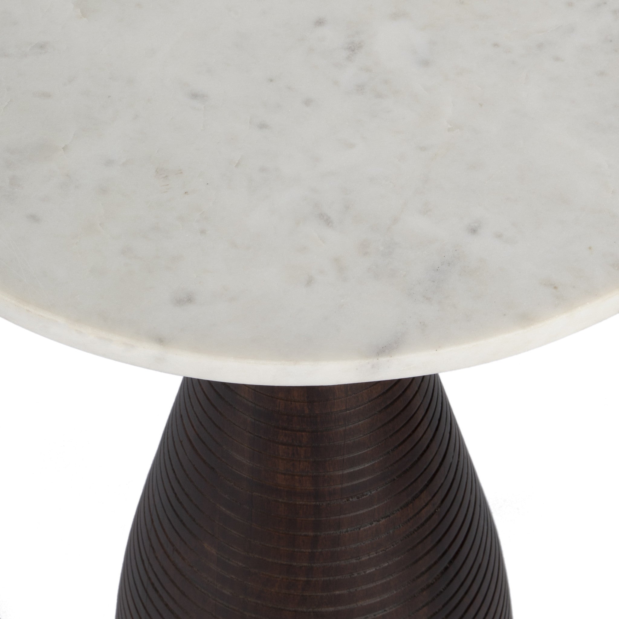 22" Brown Marble Round End Table