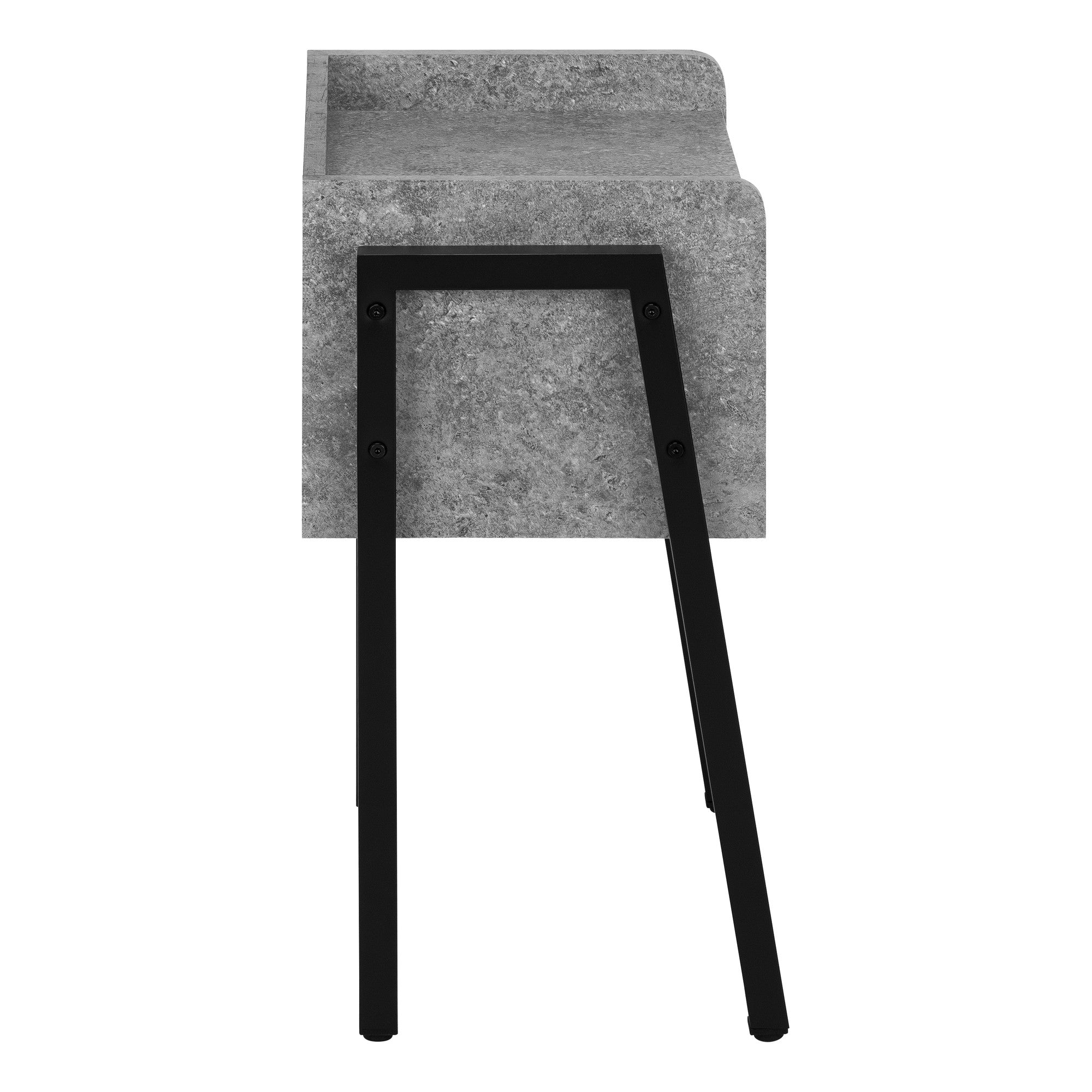 23" Black And Gray End Table With Shelf