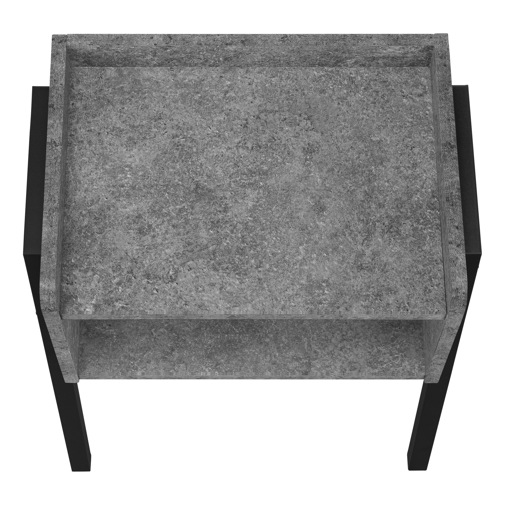 23" Black And Gray End Table With Shelf