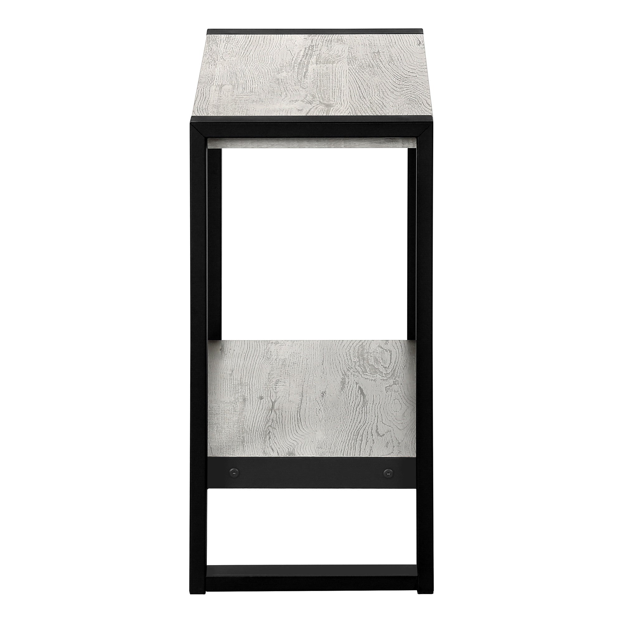 24" Black And Grey End Table With Shelf