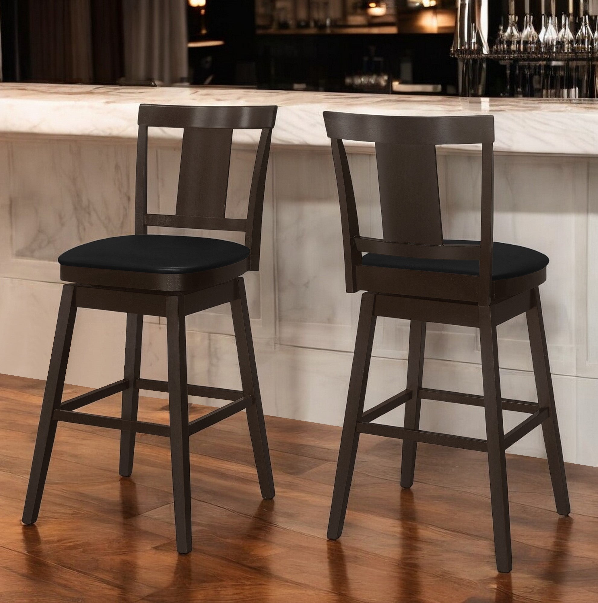 28 " Espresso Solid Wood Bar Chair