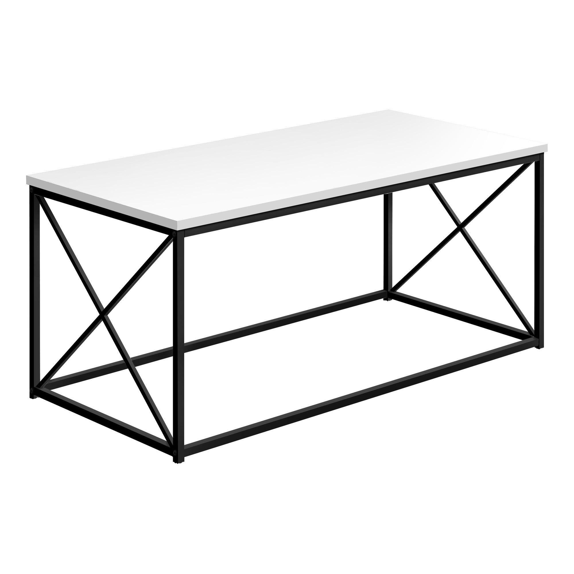 41" White Metal Coffee Table