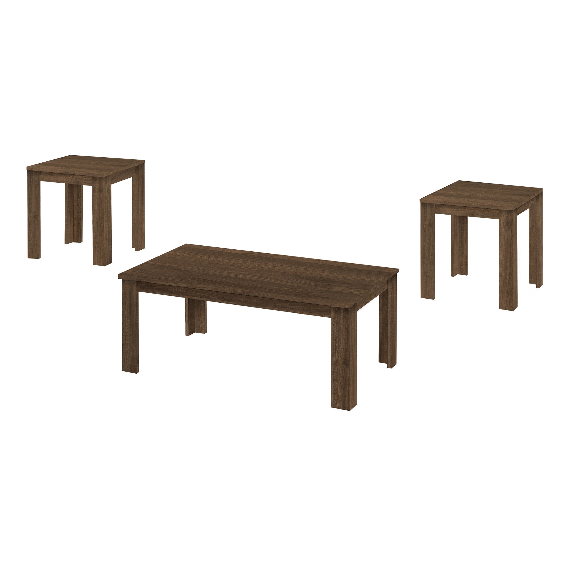 Set of Three 44" Dark Brown Coffee Table