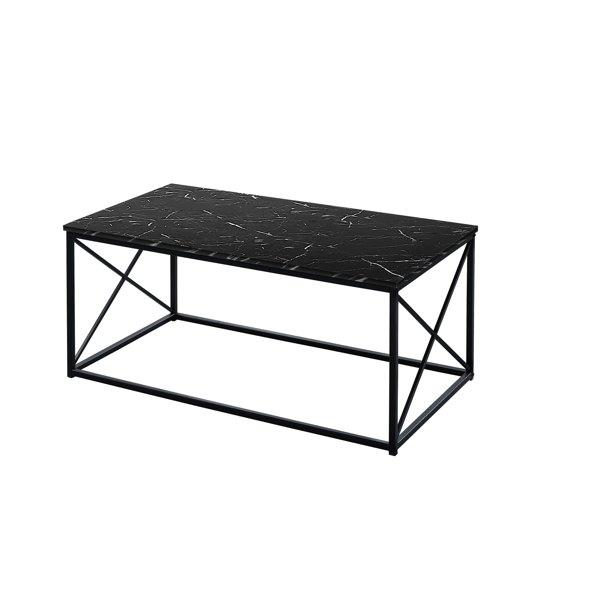 Set of Three 42" Black Metal Coffee Table