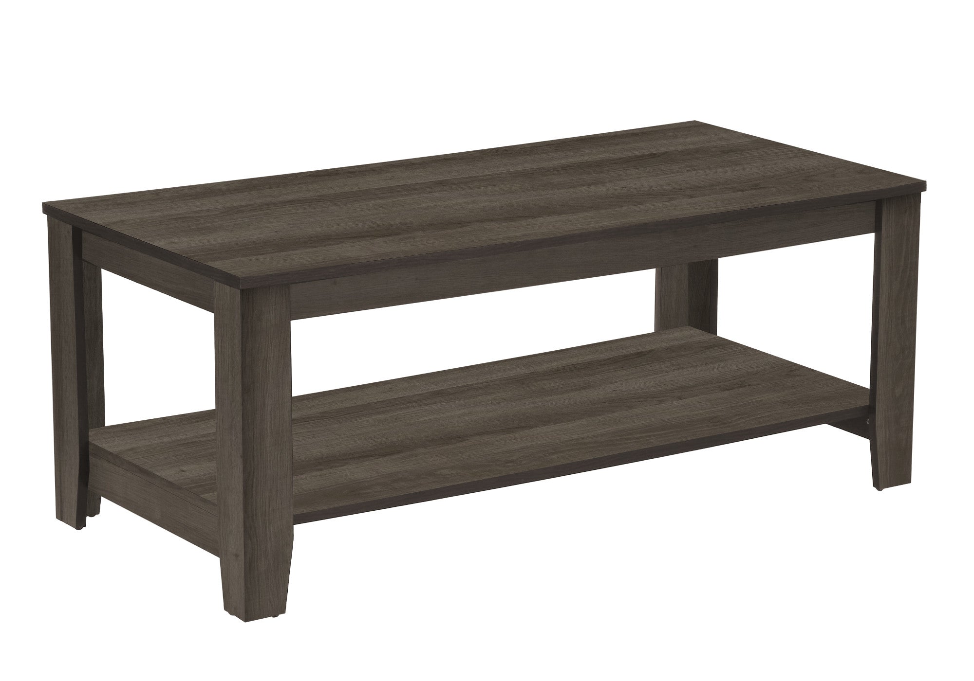 Set Of Three 42" Oak Rectangular Coffee Table With Three Shelves