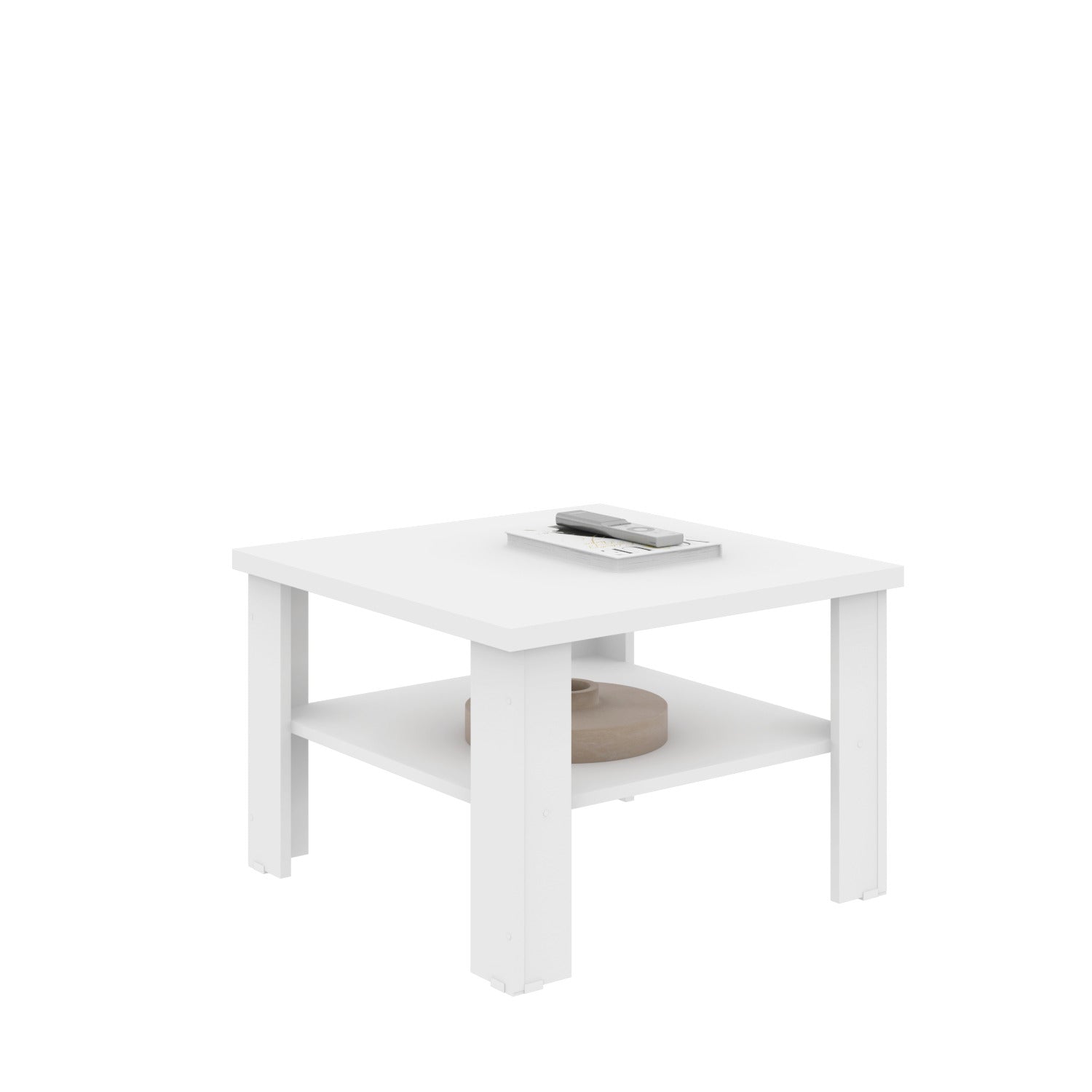 36" White End Table