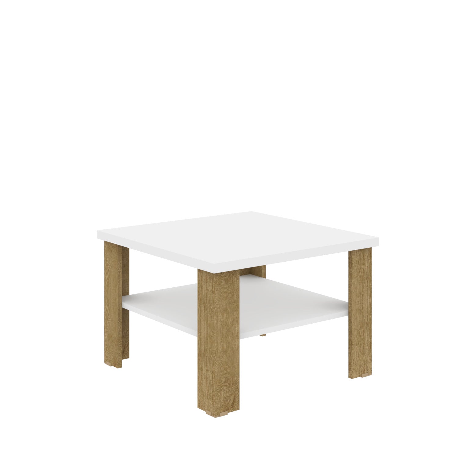 36" Natural And White End Table