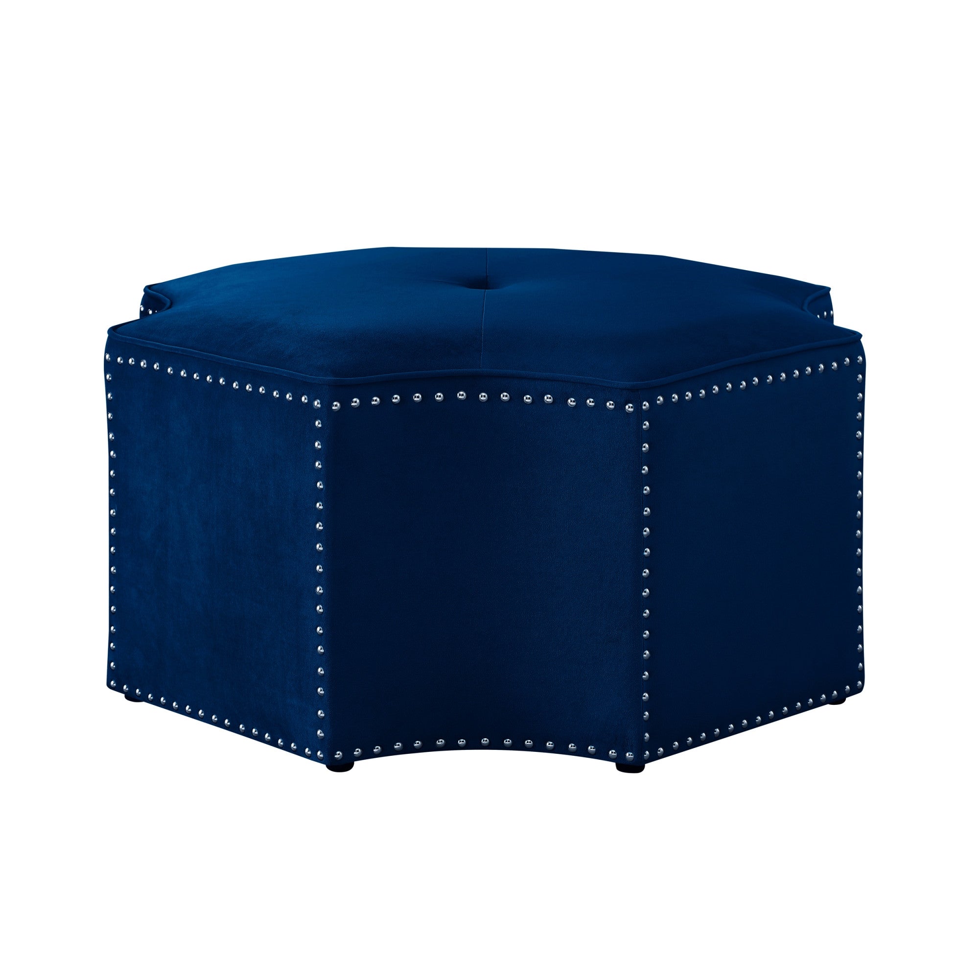 33" Black Velvet Specialty Cocktail Ottoman