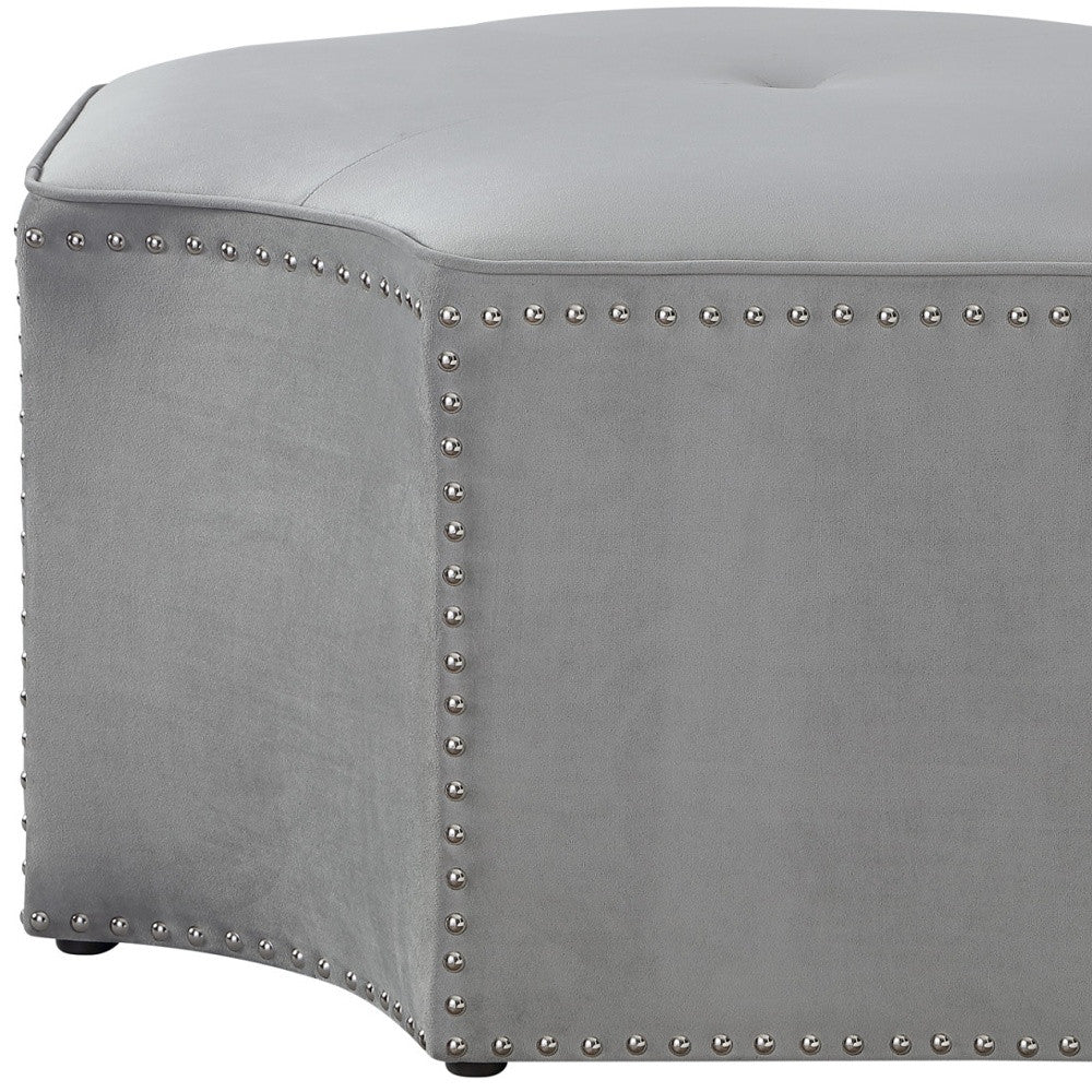 33" Black Velvet Specialty Cocktail Ottoman