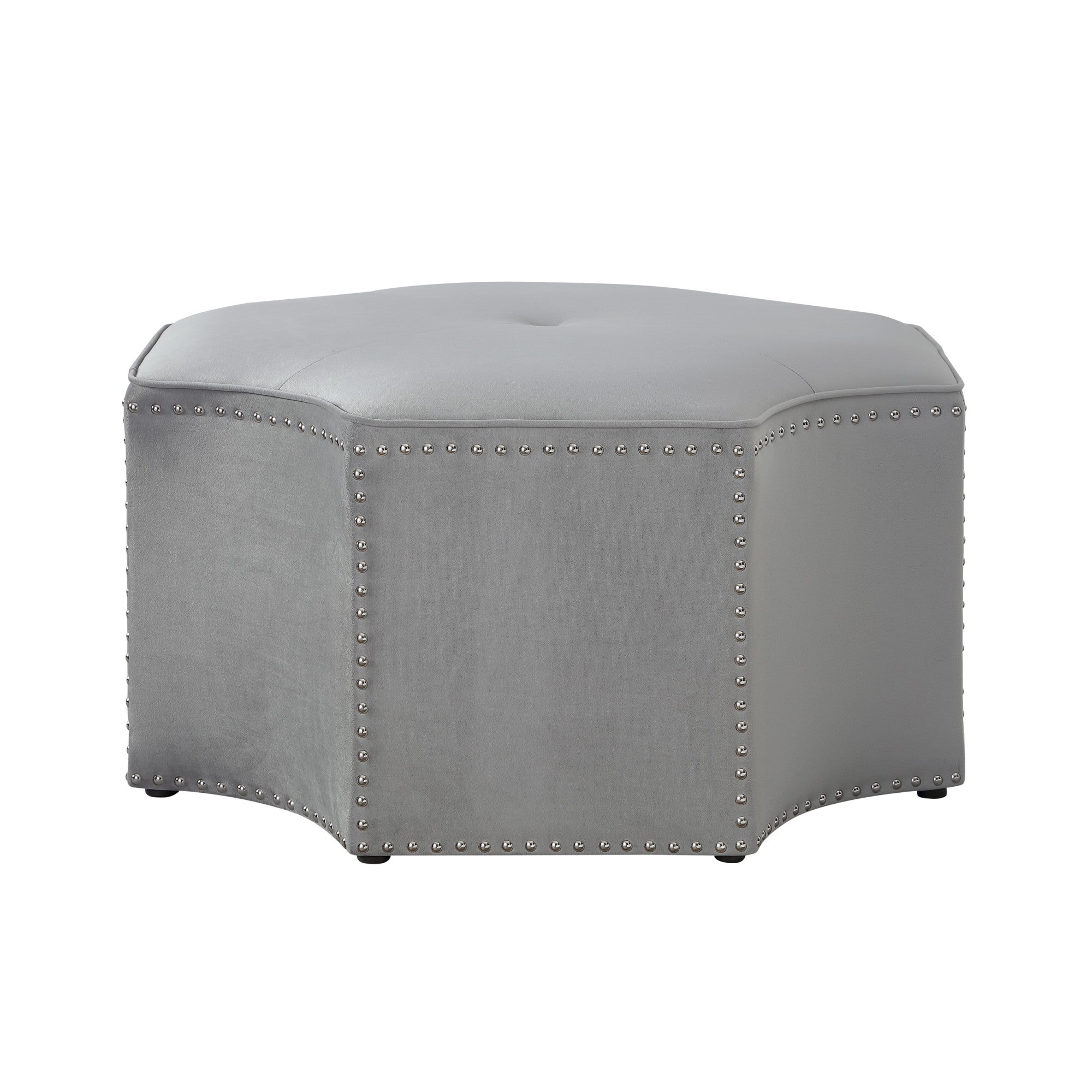 33" Black Velvet Specialty Cocktail Ottoman