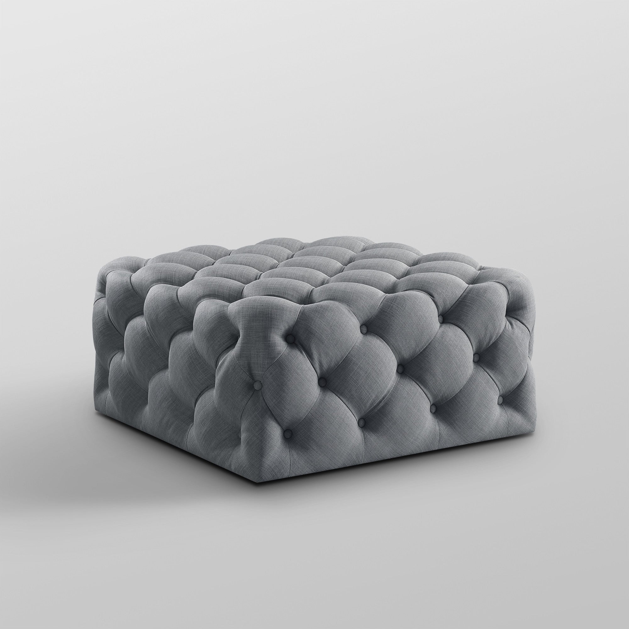 33" Blush Velvet Rolling Tufted Cocktail Ottoman