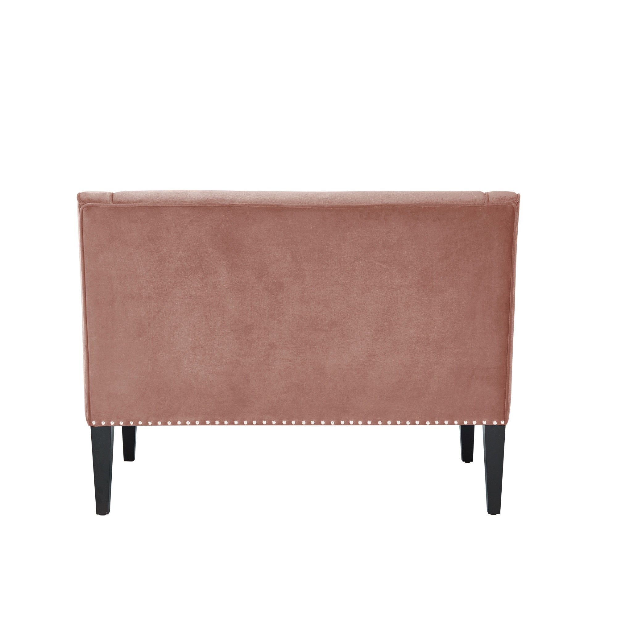 45" Blush And Brown Upholstered Velvet Bench