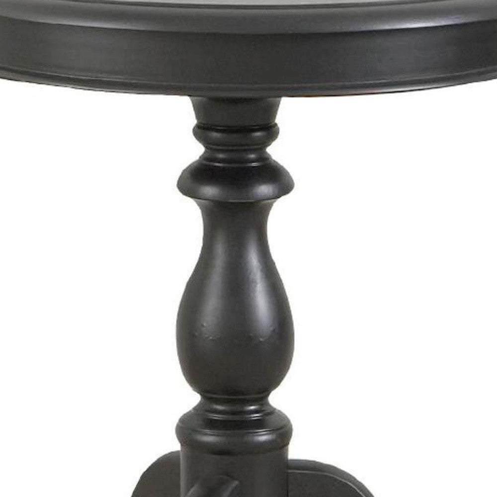 25" Black Manufactured Wood Round End Table