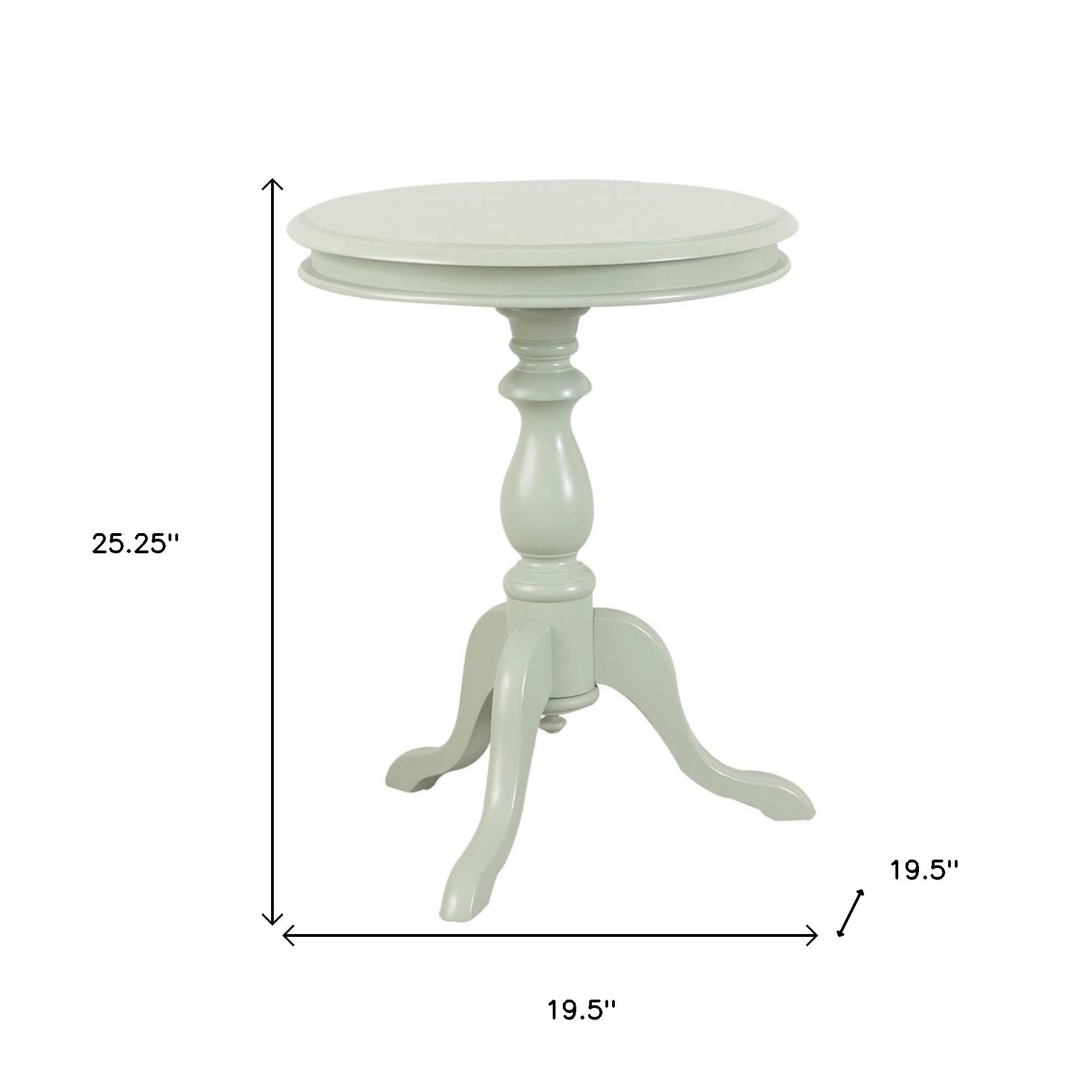 25" Antique Ivory Manufactured Wood Round End Table