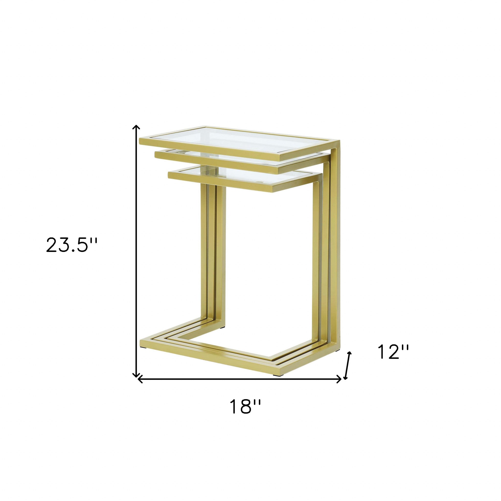 24" Chrome Glass Rectangular End Table