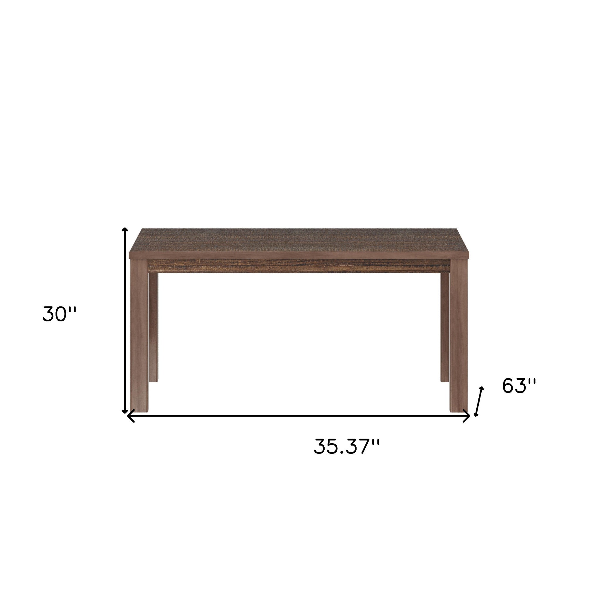 35" Espresso Solid Wood Dining Table