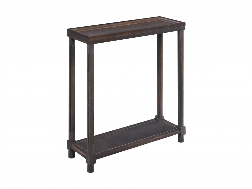 Set of Two 24" Espresso Solid Wood End Tables With Shelf