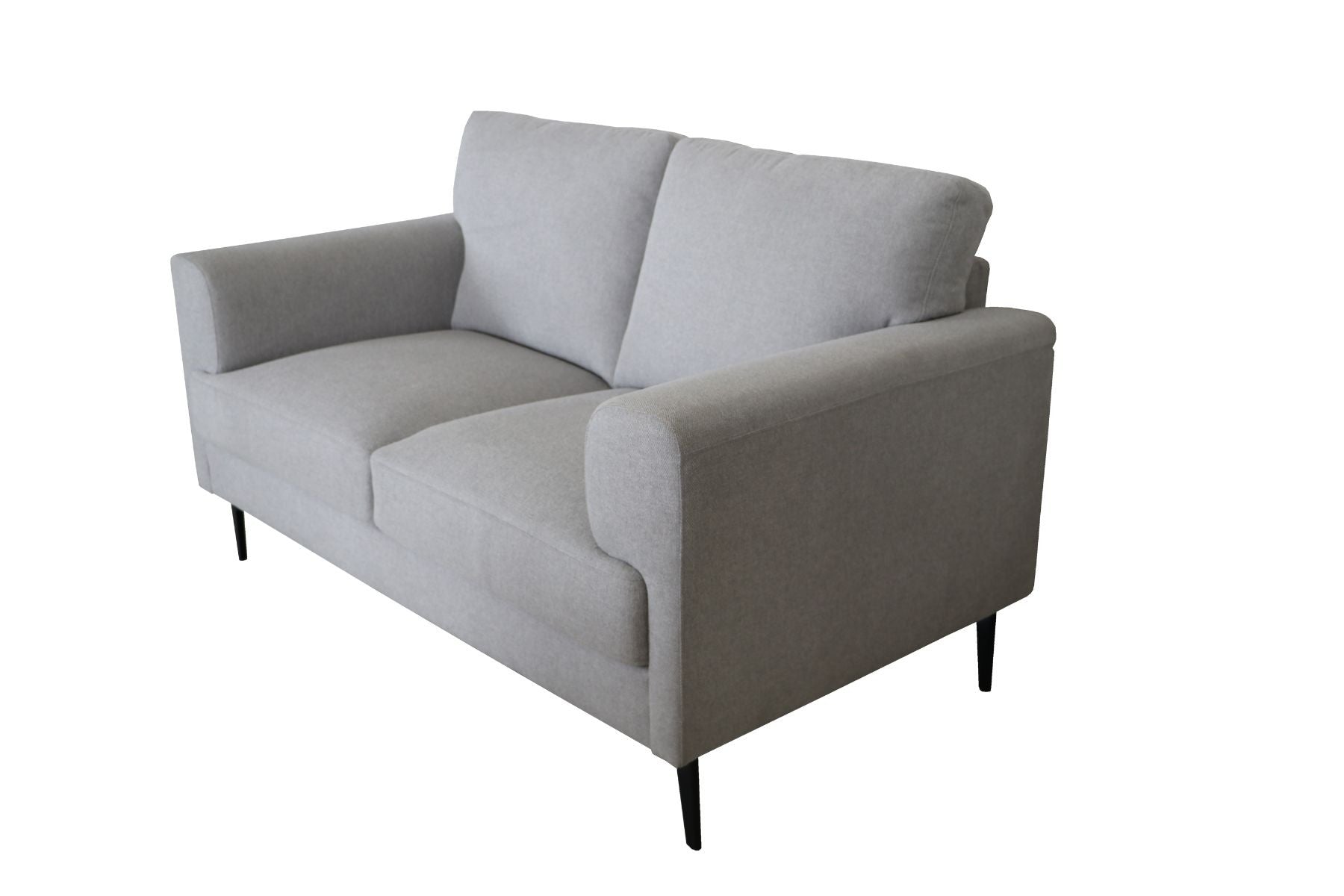 61" Light Gray 100% Linen And Black Love Seat