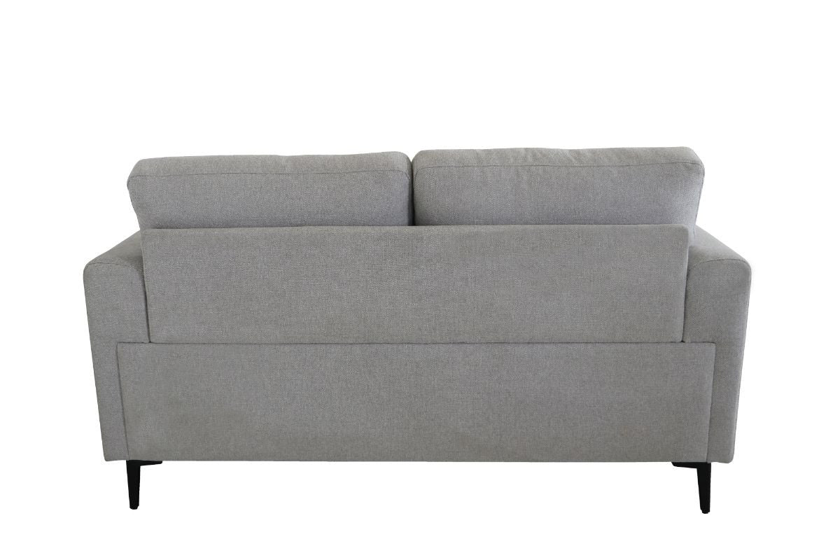 61" Light Gray 100% Linen And Black Love Seat