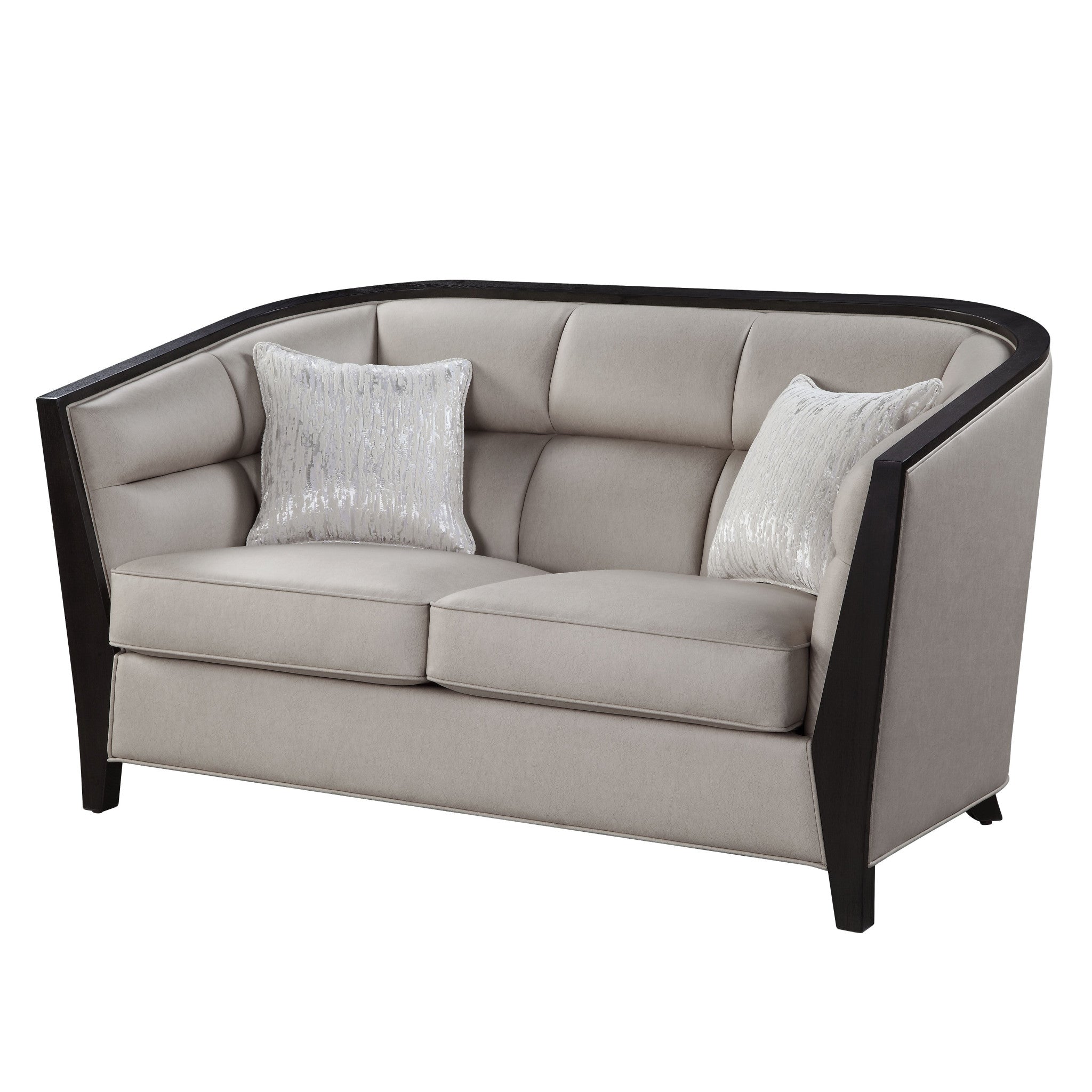 64" Beige Black Love Seat