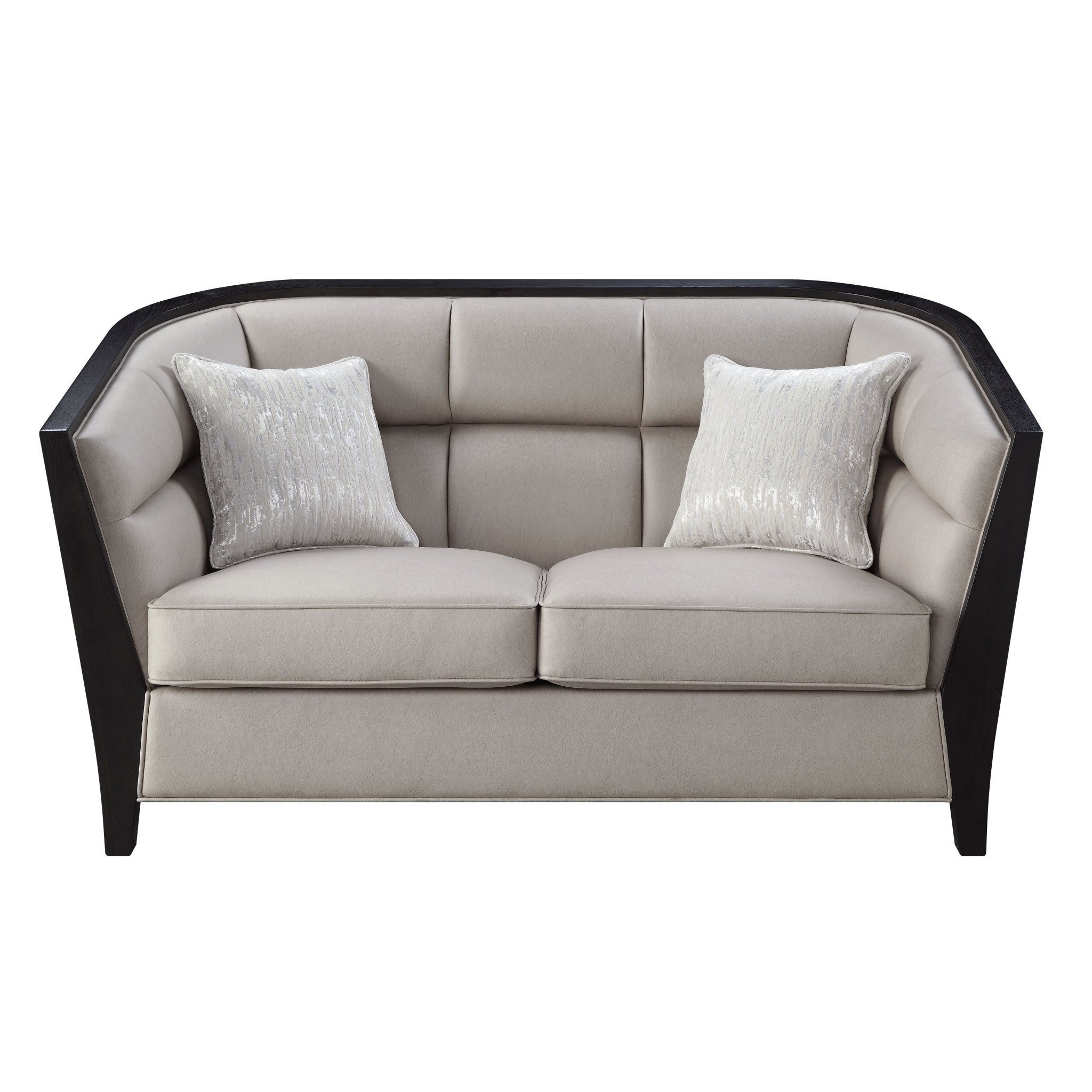 64" Beige Black Love Seat