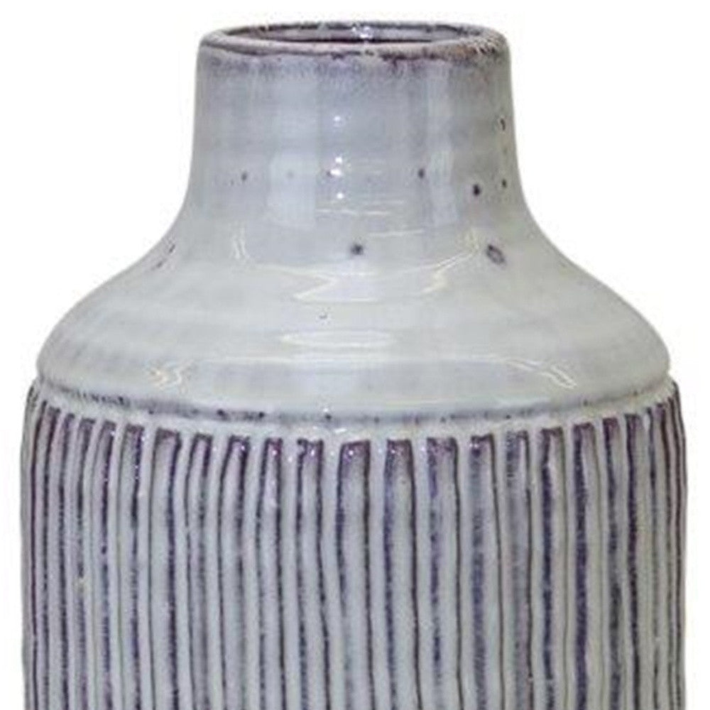 12.25" Terracotta Beige Round Table vase