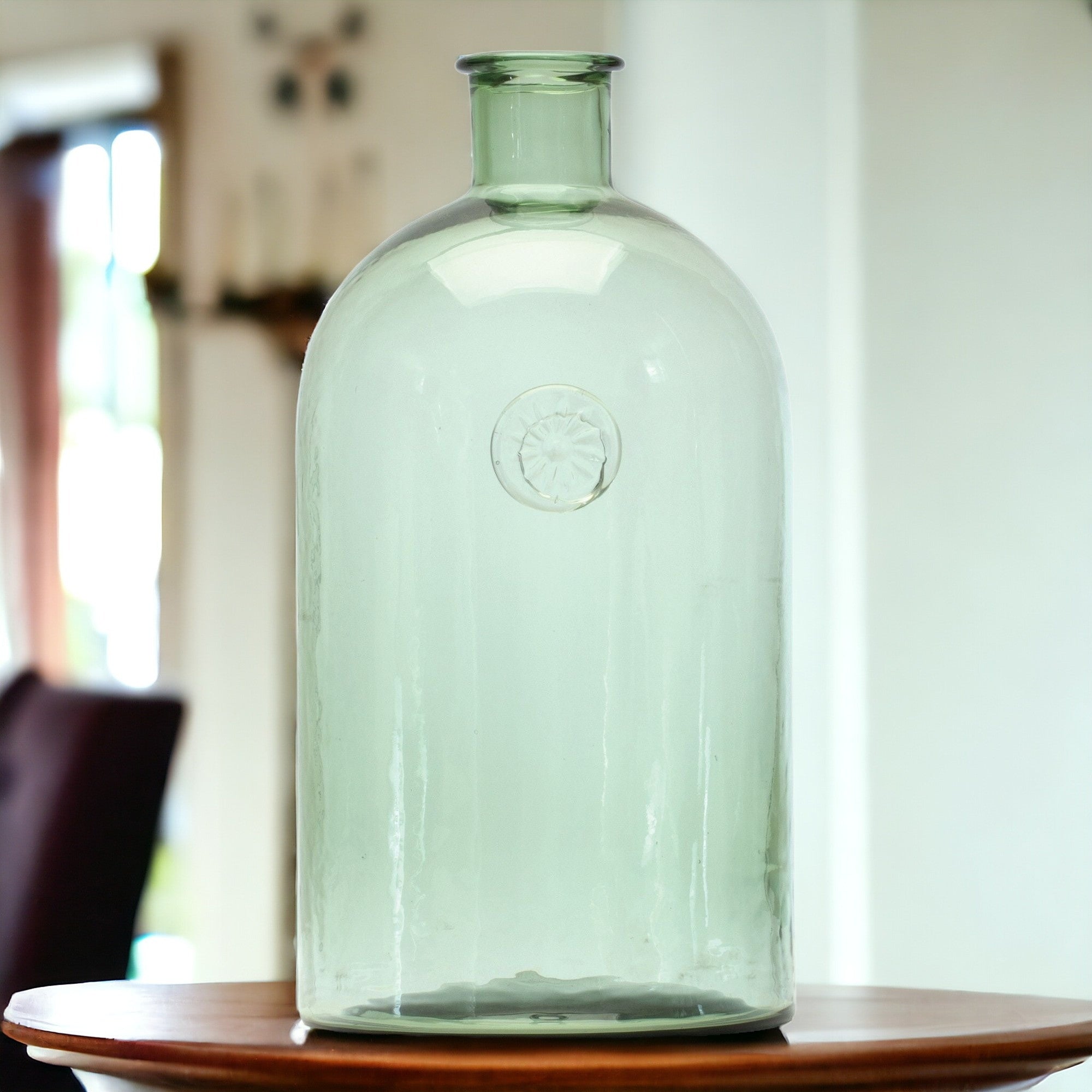 12" Green Glass Bud Table Vase