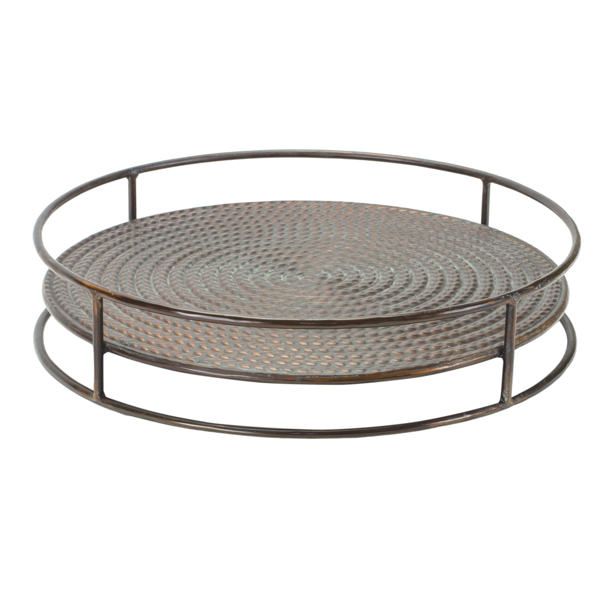 14" Bronze Round Iron Serving Tray