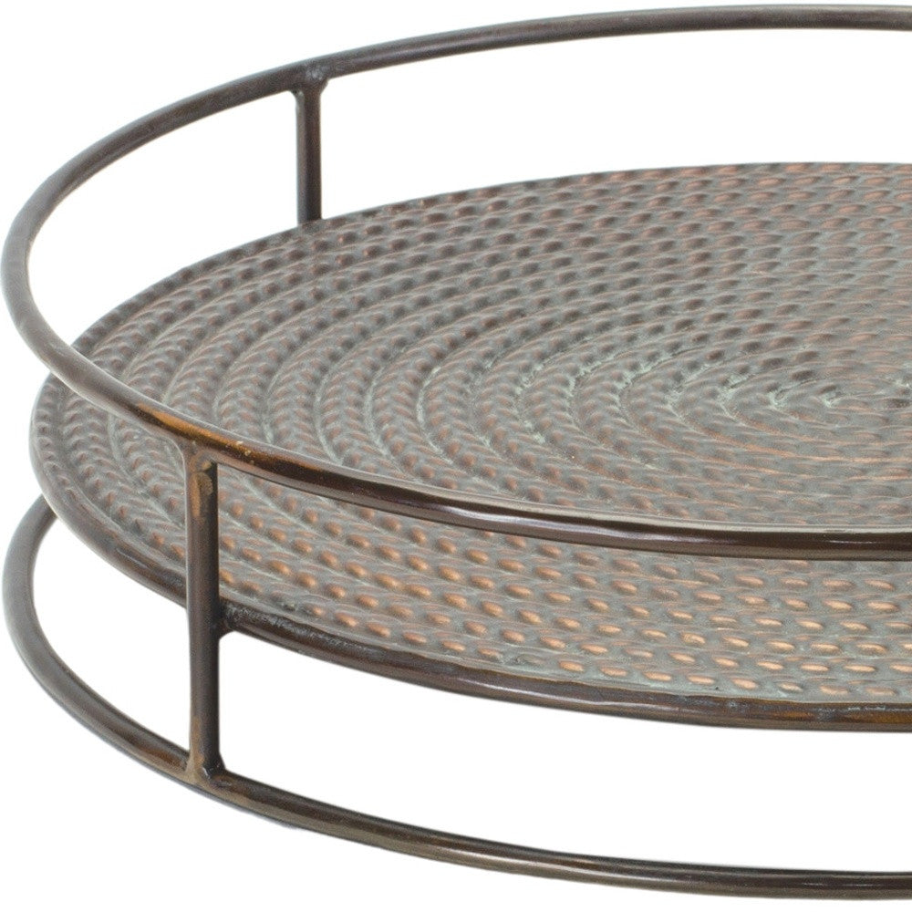 14" Bronze Round Iron Serving Tray