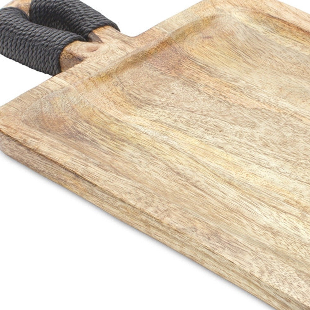 Set of Two Brown Solid Wood Cheese Boards