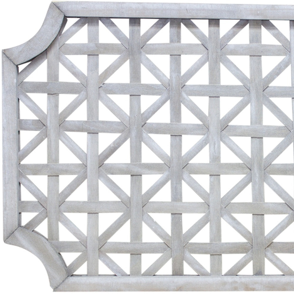 Set of Two 19" X 33" Gray Geometric Solid Wood Wall Decor