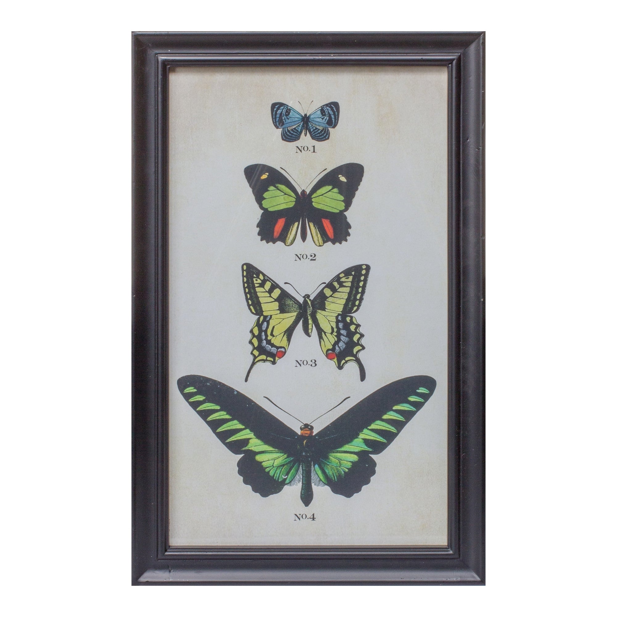 Set Of Two Green Solid Wood Butterfly Wall Decor