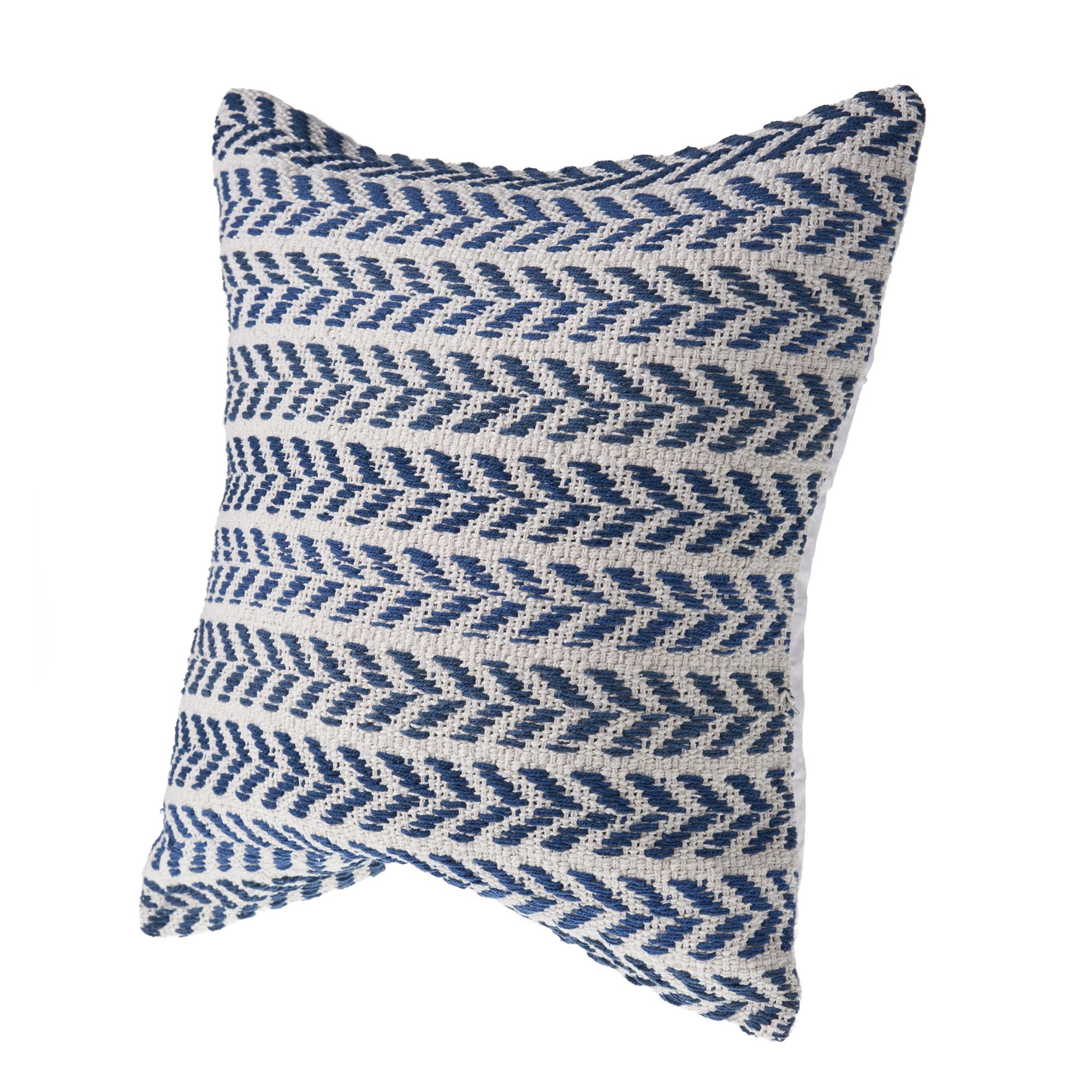 18" X 18" Gray Black And White 100% Cotton Chevron Zippered Pillow