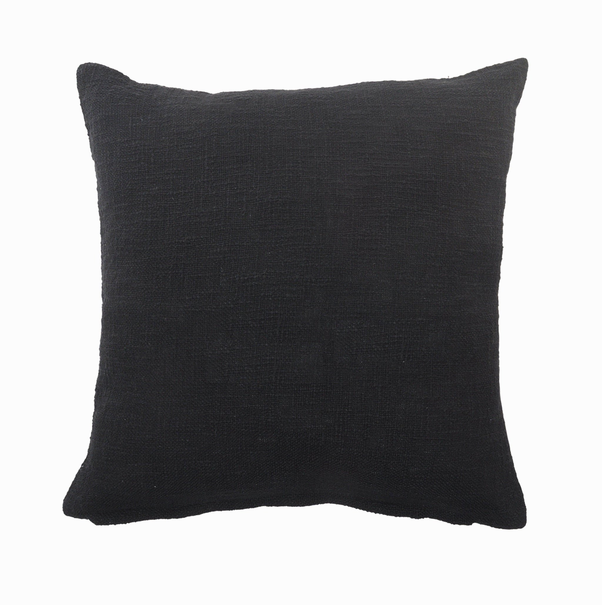 20" X 20" White And Black 100% Cotton Geometric Zippered Pillow