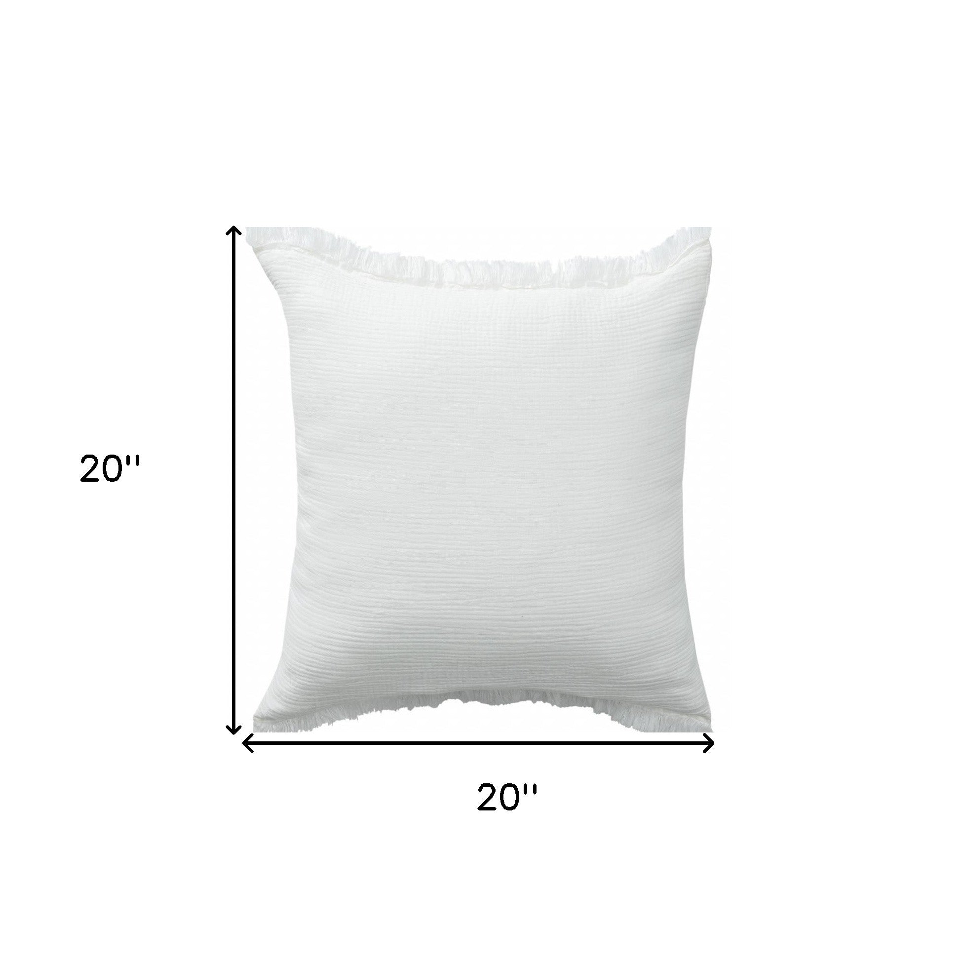 20" X 20" True White 100% Cotton Zippered Pillow