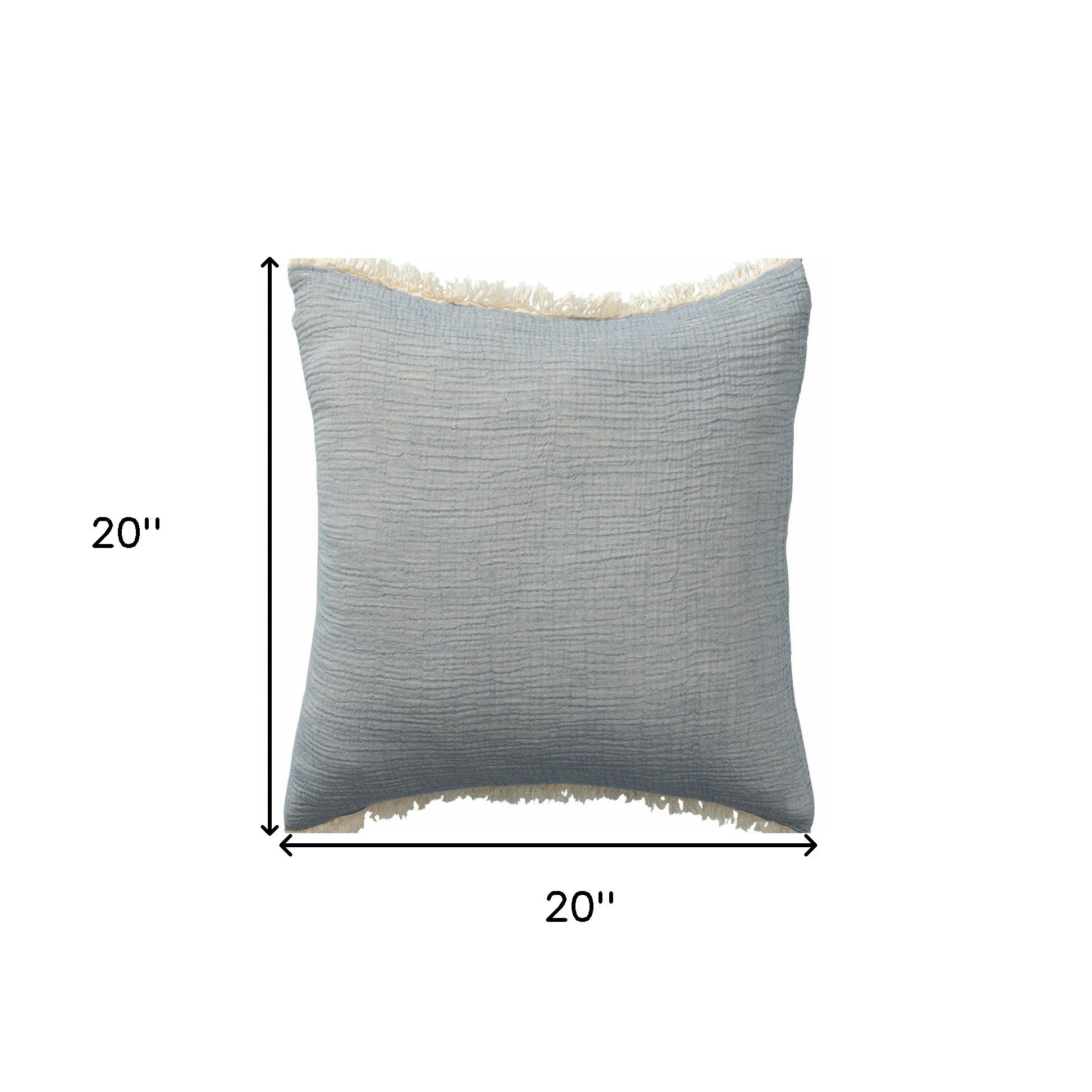 20" X 20" True White 100% Cotton Zippered Pillow