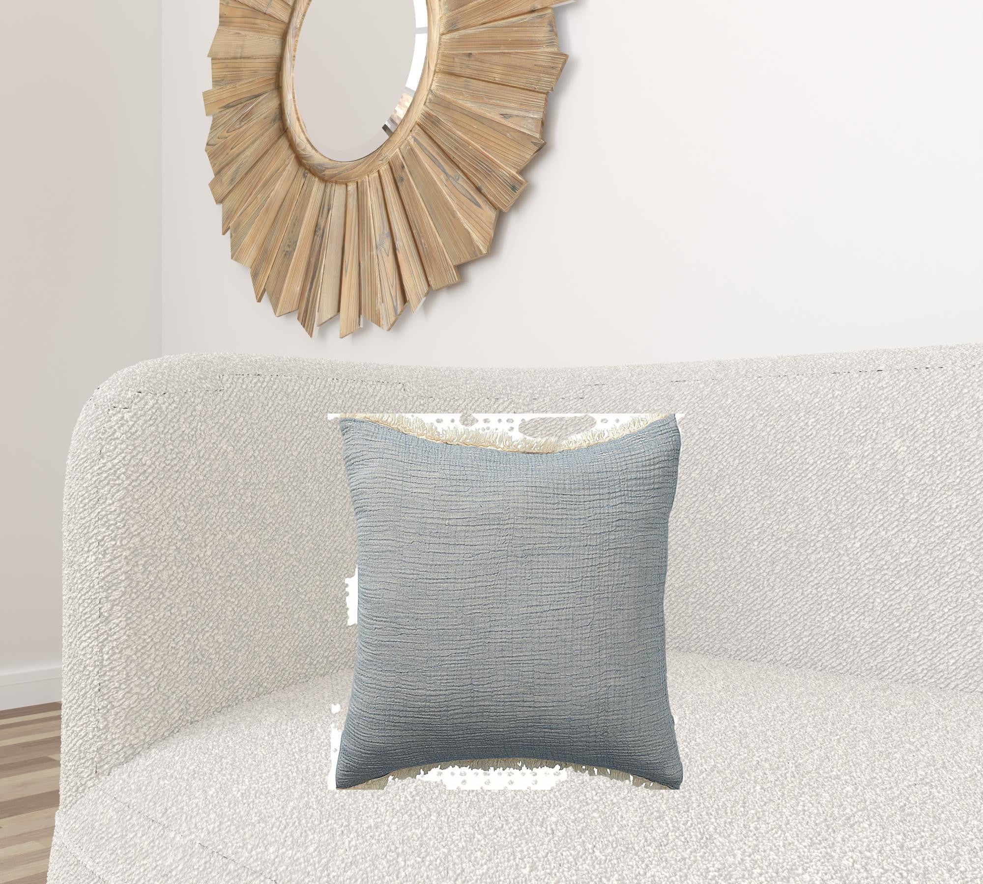 20" X 20" True White 100% Cotton Zippered Pillow